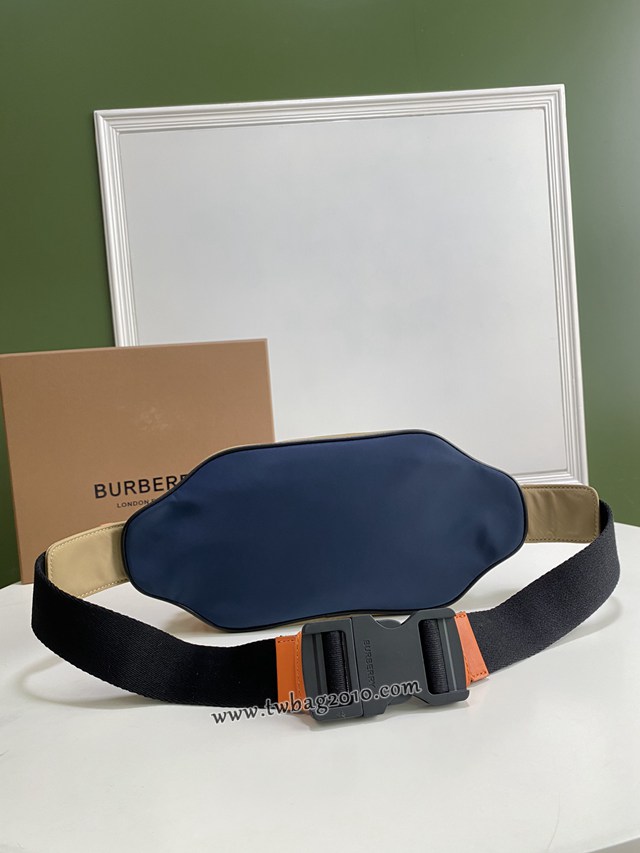 Burberry專櫃新腰包款 巴寶莉拼色尼龍面料男士腰包挎包 yxb1036